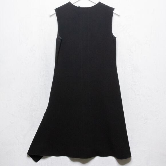 Revolve THEORY Desza Jersey Crepe Black Asymmetrical Hem Dress Sleeveless Sz 2 - Picture 9 of 12